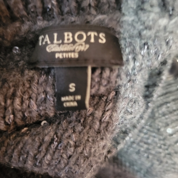 Talbots size sp wool blend short sleeves cardigan w/sequins - Picture 4 of 5